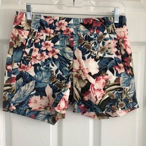 Jcrew stretch side zip floral shorts